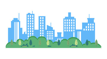 绿色草坪扁平建筑房子房产管理