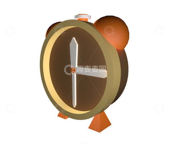 源文件下载【趣麦麦图】立体建模3D闹钟元素