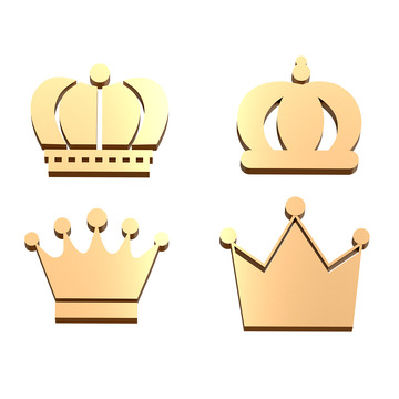 C4D立体皇冠金色