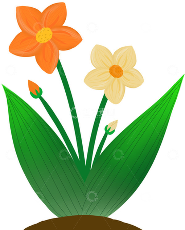 源文件下载【趣麦麦图】绿色春天夏天双色路边小花手绘