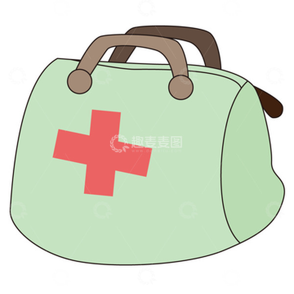 源文件下载【趣麦麦图】绿色卡通医疗包疫情防护素材