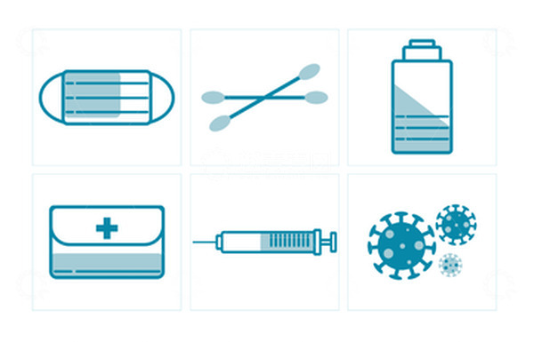 源文件下载【趣麦麦图】-医用医疗疫情防护用品小图标