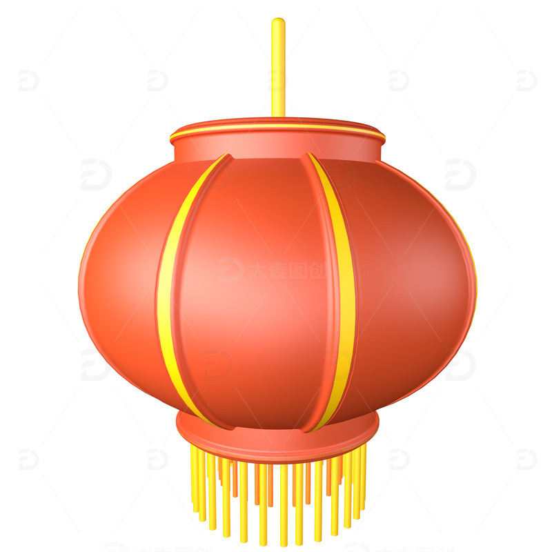 源文件下载【趣麦麦图】红色喜庆3d新年过年立体C4D装饰红灯笼