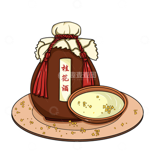 源文件下载【趣麦麦图】中秋节传统桂花酒