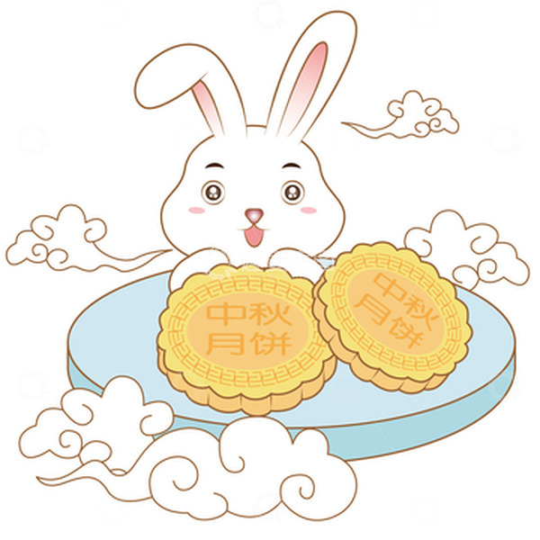 源文件下载【趣麦麦图】黄色卡通玉兔中秋节手绘素材