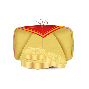 手绘月饼月饼盒老式月饼PSD