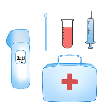 防疫防护医疗用品体温计棉棒针管套图