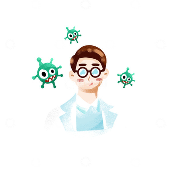 源文件下载【趣麦麦图】白色手绘医生病毒抗疫防护手绘元素