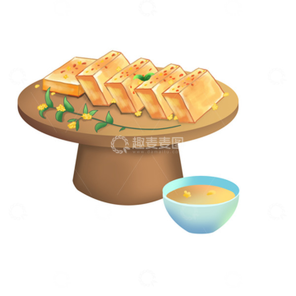 源文件下载【趣麦麦图】手绘中秋节桂花糕