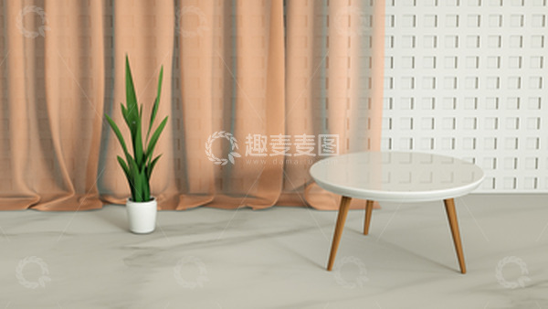 源文件下载【趣麦麦图】橙色简约温馨C4D立体场景展台背景