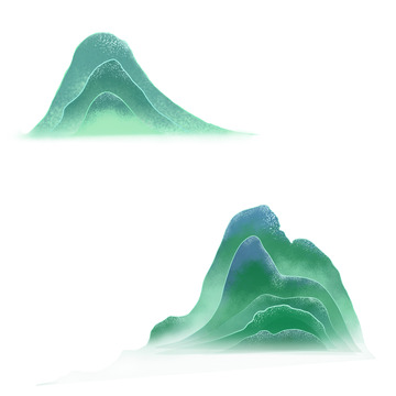 国潮风山元素插画