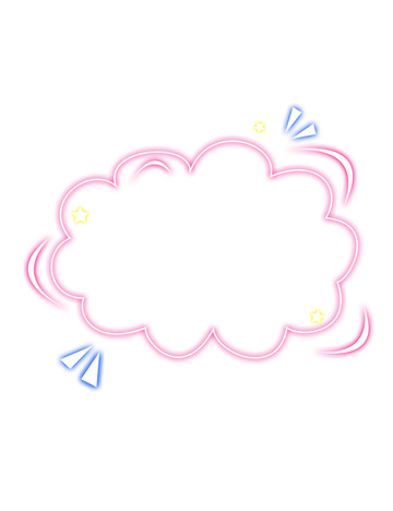粉色发光霓虹灯边框气泡对话框线条素材
