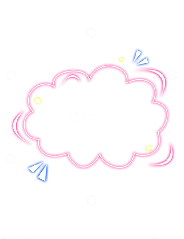 源文件下载【趣麦麦图】粉色发光霓虹灯边框气泡对话框线条素材