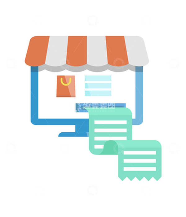 源文件下载【趣麦麦图】网上商城购物订单付款采购货物