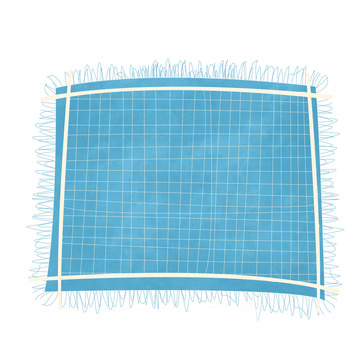 蓝色地毯单子地垫手绘素材