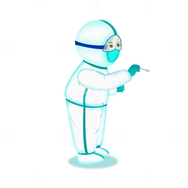 源文件下载【趣麦麦图】新冠肺炎疫情防控医生测核酸