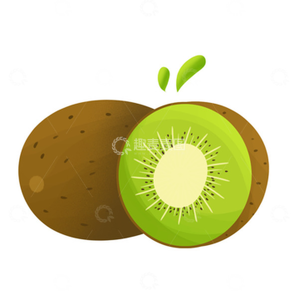 源文件下载【趣麦麦图】猕猴桃淡绿色水果