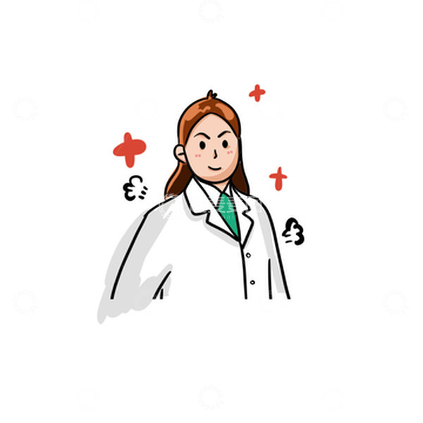 源文件下载【趣麦麦图】白色卡通医护抗疫白大褂大白手绘元素