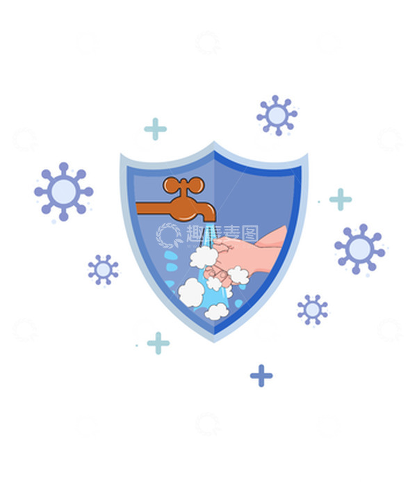 源文件下载【趣麦麦图】勤洗手隔离病毒预防疾病