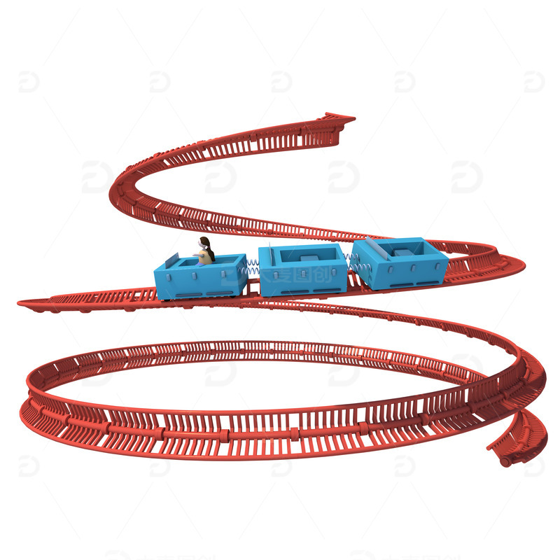 3D立体节日与大促活动氛围过山车