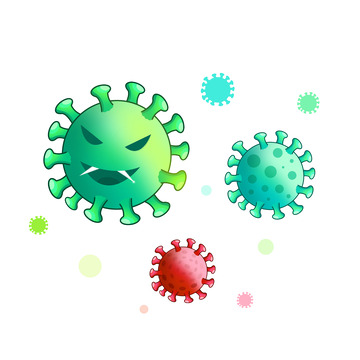 新冠状病毒细菌疫情防护手绘卡通图案