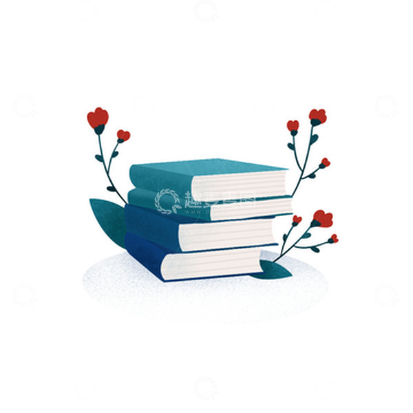 源文件下载【趣麦麦图】书本扁平肌理风创意插画元素