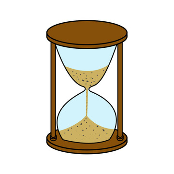 古典简约沙漏卡通插画免抠素材
