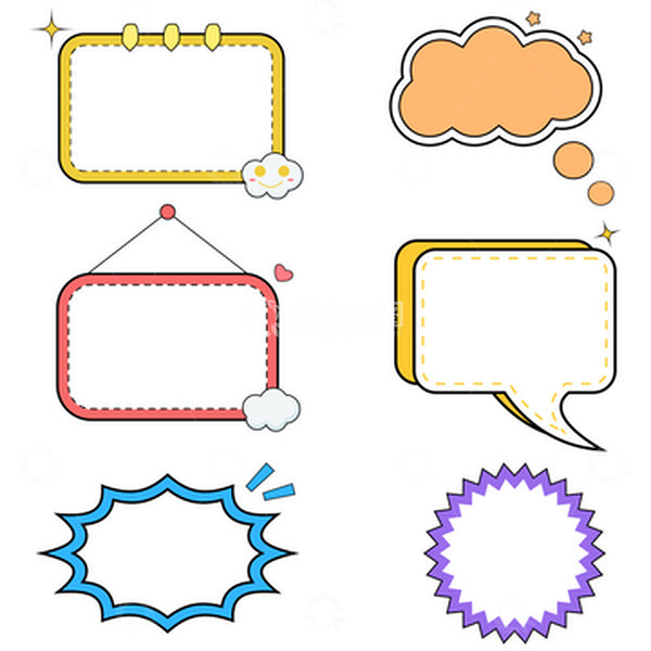 源文件下载【趣麦麦图】-手绘卡通扁平标签对话框矢量元素