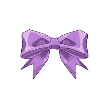 紫色卡通浪漫蝴蝶结手绘图