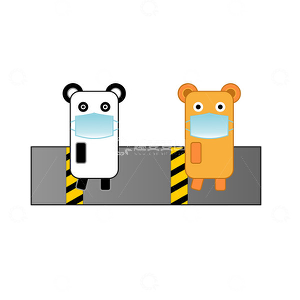 源文件下载【趣麦麦图】动物卡通防疫安全距离排队素材