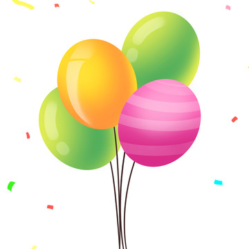 卡通可爱免扣气球元素