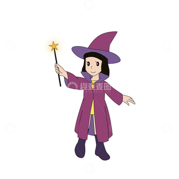 源文件下载【趣麦麦图】万圣节女巫魔法女巫