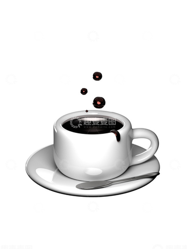 源文件下载【趣麦麦图】白色 咖啡杯马克杯 3d C4D立体元素