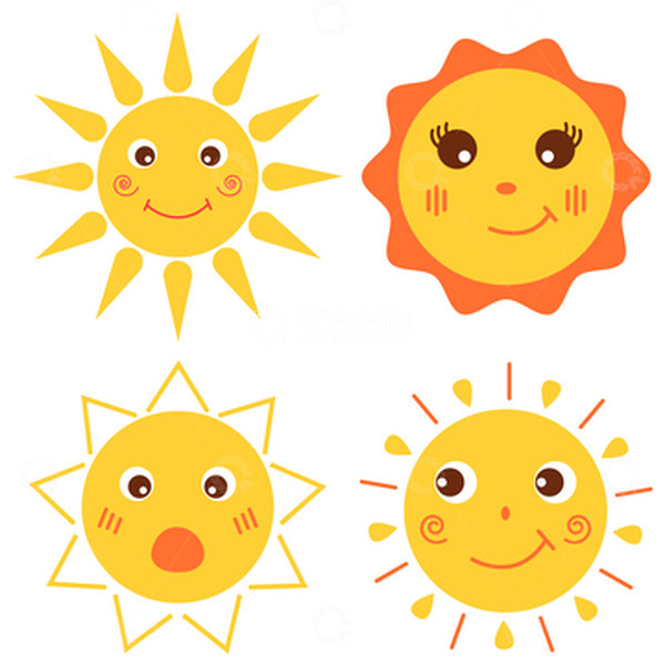 源文件下载【趣麦麦图】-手绘卡通太阳公公表情矢量元素