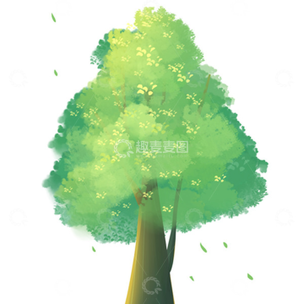 源文件下载【趣麦麦图】-夏天清新绿色的大树