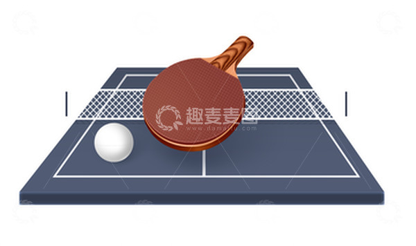 源文件下载【趣麦麦图】-3D乒乓球拍桌台