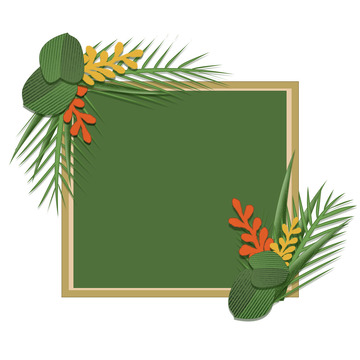 绿色相框标语框指示牌