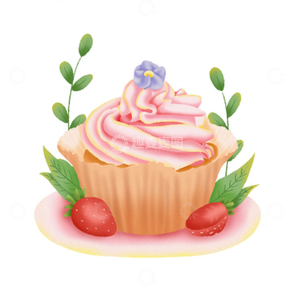 源文件下载【趣麦麦图】手绘插画下午茶纸杯蛋糕
