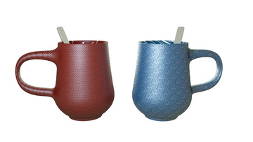 红蓝简约双色情侣马克杯装饰