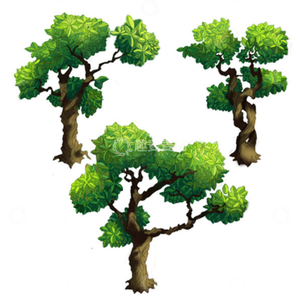 源文件下载【趣麦麦图】绿色小清新奇怪的小树绿树植物手绘元素