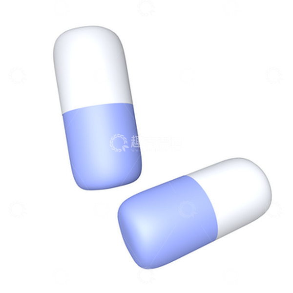 源文件下载【趣麦麦图】蓝白3D立体胶囊药片医疗图标
