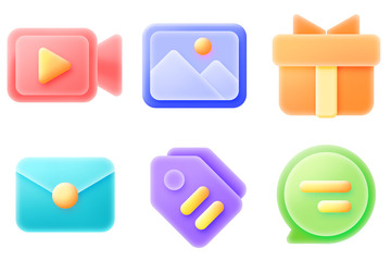 彩色渐变ui金刚区icon图标设计