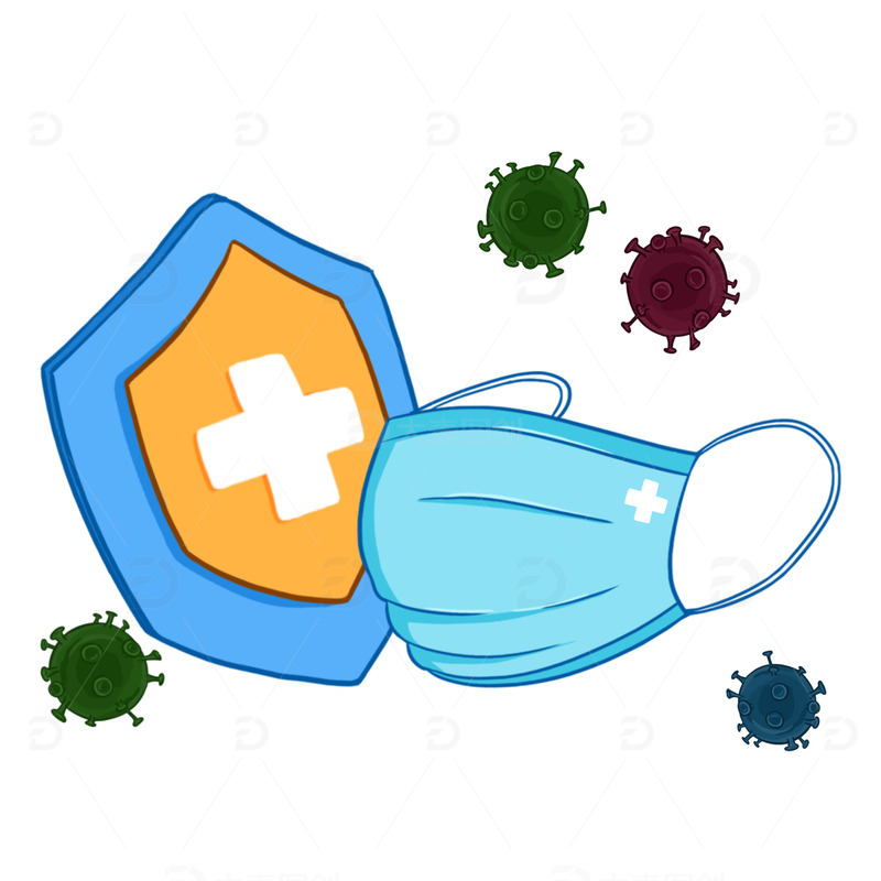 疫情防护戴口罩抵御病毒安全健康