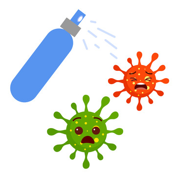 疫情防护消灭新冠病毒矢量元素