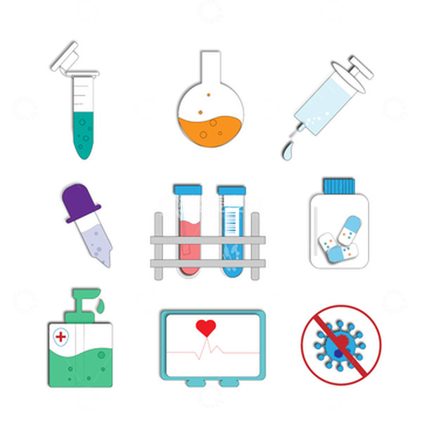 源文件下载【趣麦麦图】-简约疫情防护矢量图标元素