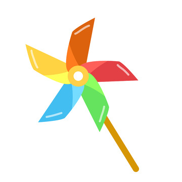 卡通儿童风车玩具矢量元素