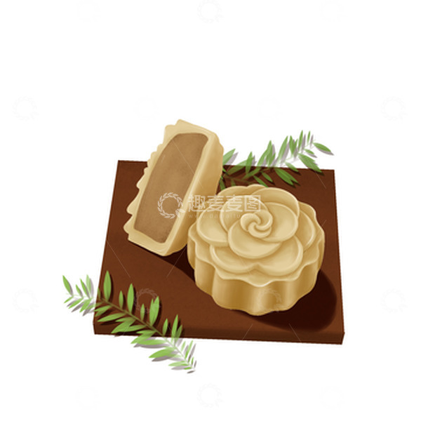 源文件下载【趣麦麦图】中秋节玫瑰造型月饼
