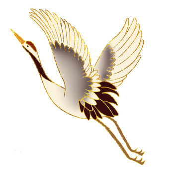 金箔中国风仙鹤中秋精品素材手绘图