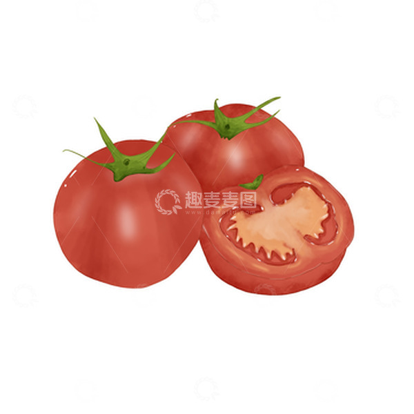 源文件下载【趣麦麦图】红色番茄蔬菜水果手绘元素图