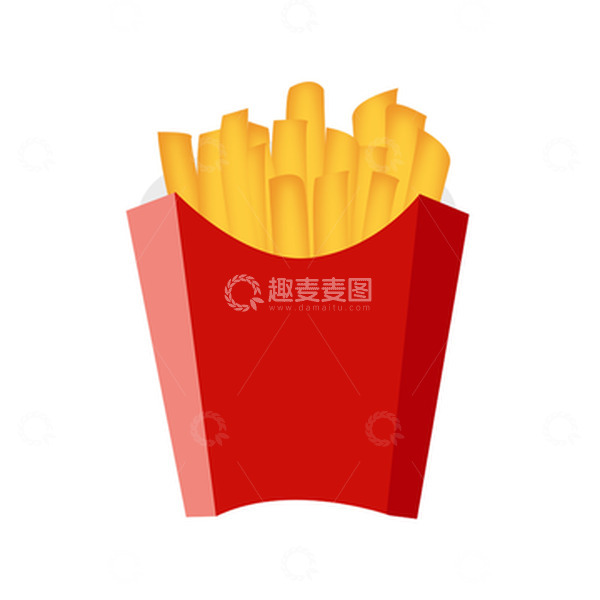源文件下载【趣麦麦图】香酥美味快餐小吃薯条卡通插画免抠素材